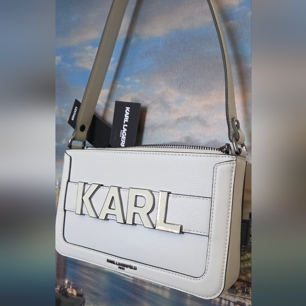 Karl Lagerfeld White Shoulder Bag NWT - Picture 2 of 16
